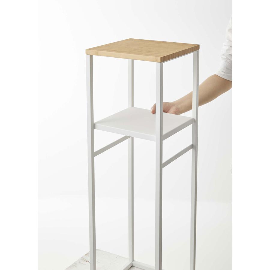 加湿器置き台 正規品 TOWER タワー 加湿器スタンド 棚付き リビング ベッドサイド 玄関 おしゃれ 加湿器置き場所 加湿器置く台 山崎実業 ホワイト | tower | 09