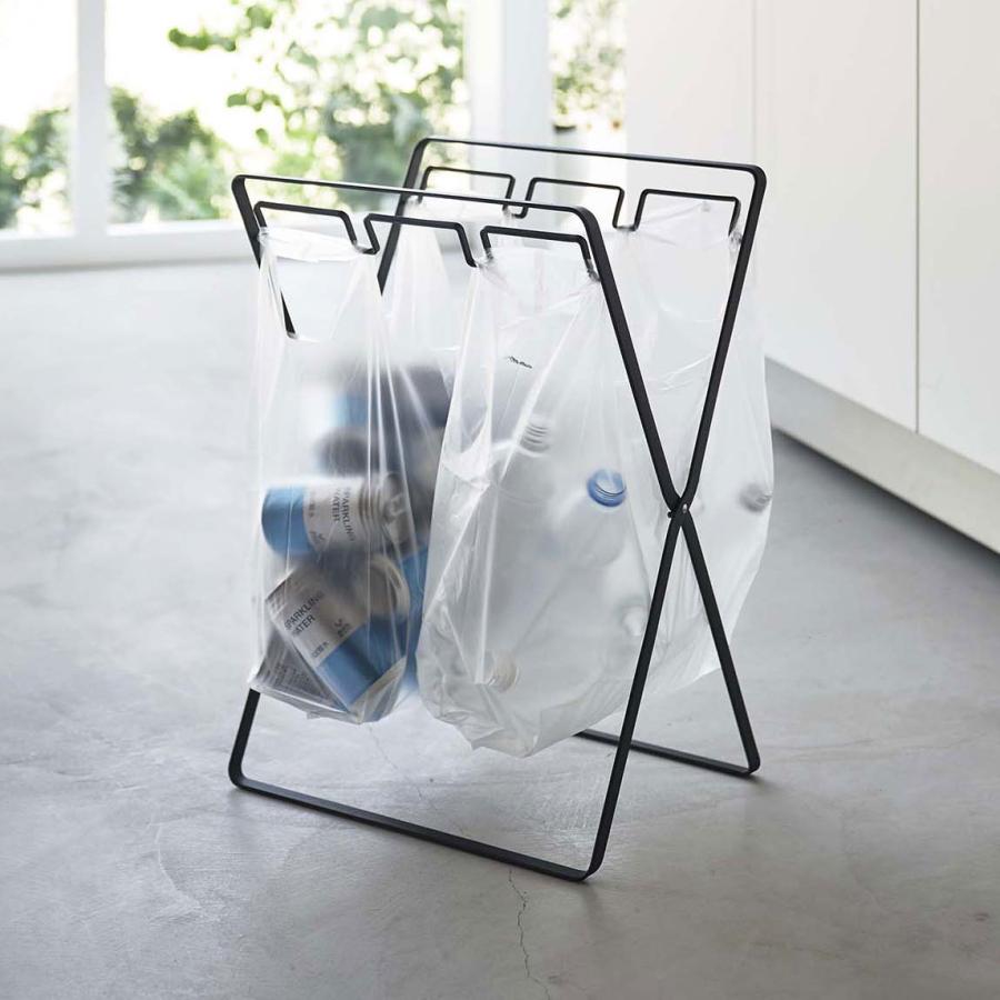 tower ゴミ箱 正規品 TOWER タワー レジ袋3連＆45Lゴミ袋スタンド 分別