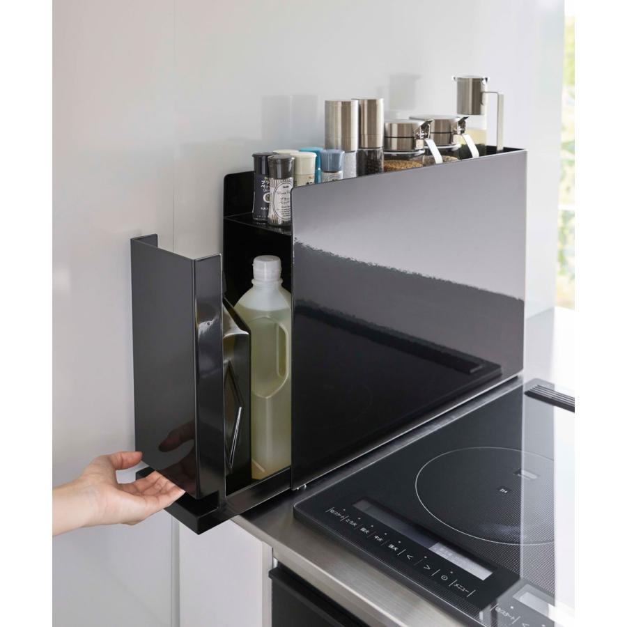 調味料ラック 正規品 TOWER タワー 隠せる調味料ラック おしゃれ スパイスラック 山崎実業 ブラック | tower | 07