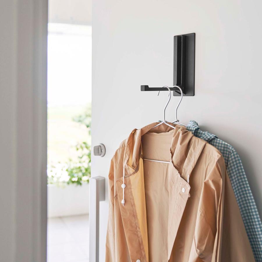 ハンガーラック 正規品 TOWER タワー マグネット折り畳みハンガー 折りたたみフック おしゃれ シンプル スリム ハンガーフック 山崎実業 ブラック | tower