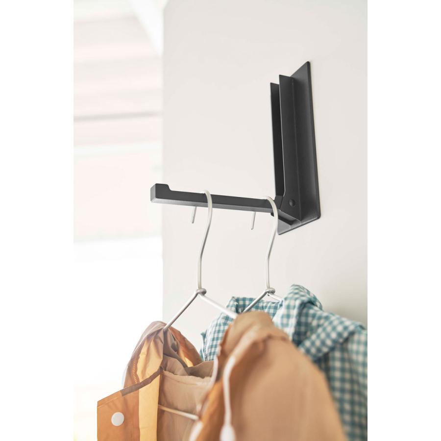 ハンガーラック 正規品 TOWER タワー マグネット折り畳みハンガー 折りたたみフック おしゃれ シンプル スリム ハンガーフック 山崎実業 ブラック | tower | 06
