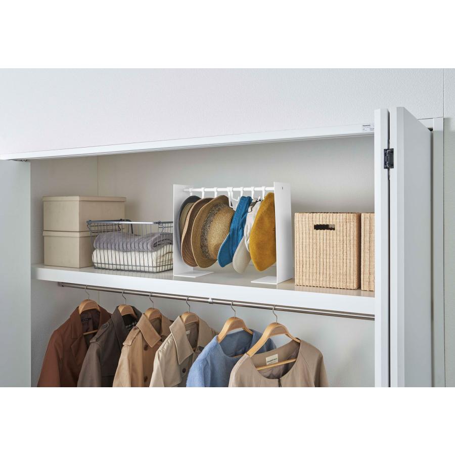 帽子収納アイデア 正規品 TOWER タワー 帽子収納スタンド 伸縮可能 フック 複数個 おしゃれ シンプル 帽子掛け 帽子フック 山崎実業 ホワイト | tower | 04