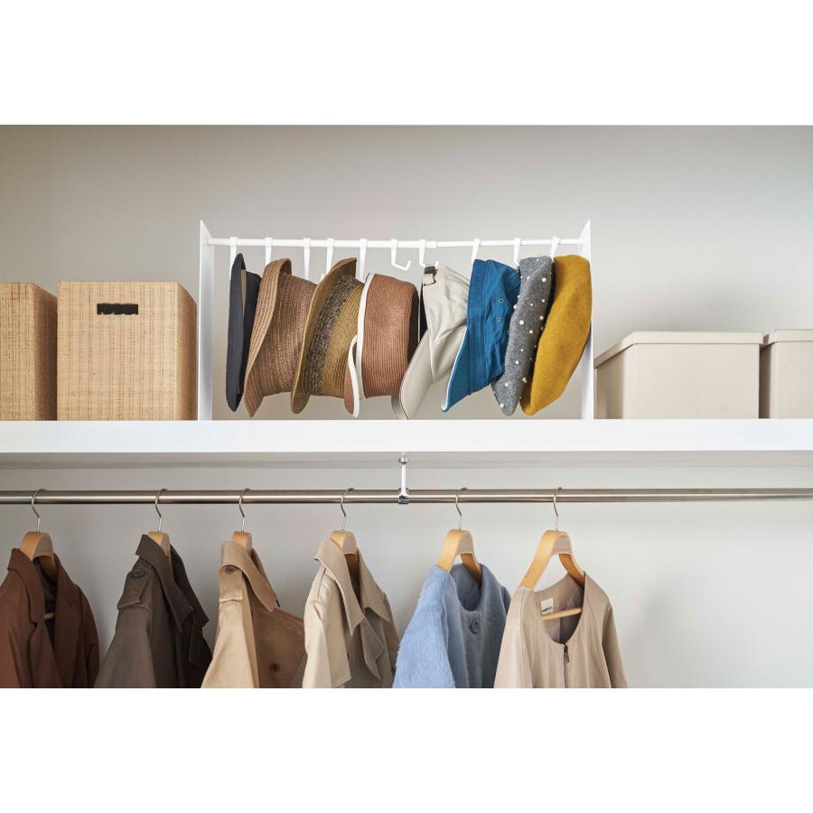 帽子収納アイデア 正規品 TOWER タワー 帽子収納スタンド 伸縮可能 フック 複数個 おしゃれ シンプル 帽子掛け 帽子フック 山崎実業 ホワイト | tower | 06