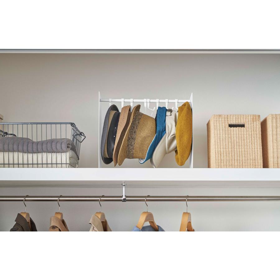 帽子収納アイデア 正規品 TOWER タワー 帽子収納スタンド 伸縮可能 フック 複数個 おしゃれ シンプル 帽子掛け 帽子フック 山崎実業 ホワイト | tower | 07