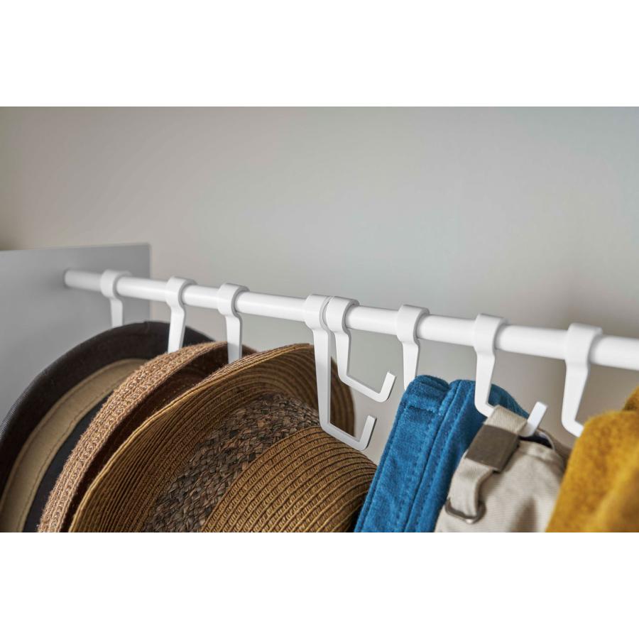 帽子収納アイデア 正規品 TOWER タワー 帽子収納スタンド 伸縮可能 フック 複数個 おしゃれ シンプル 帽子掛け 帽子フック 山崎実業 ホワイト | tower | 08