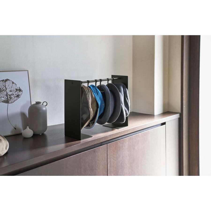 帽子収納アイデア 正規品 TOWER タワー 帽子収納スタンド 伸縮可能 フック 複数個 おしゃれ シンプル 帽子掛け 帽子フック 山崎実業 ブラック | tower | 02