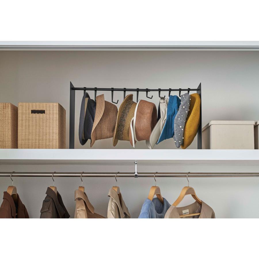 帽子収納アイデア 正規品 TOWER タワー 帽子収納スタンド 伸縮可能 フック 複数個 おしゃれ シンプル 帽子掛け 帽子フック 山崎実業 ブラック | tower | 06