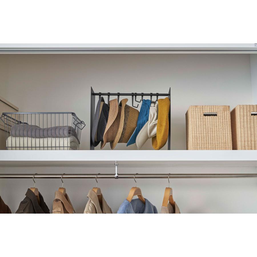 帽子収納アイデア 正規品 TOWER タワー 帽子収納スタンド 伸縮可能 フック 複数個 おしゃれ シンプル 帽子掛け 帽子フック 山崎実業 ブラック | tower | 07