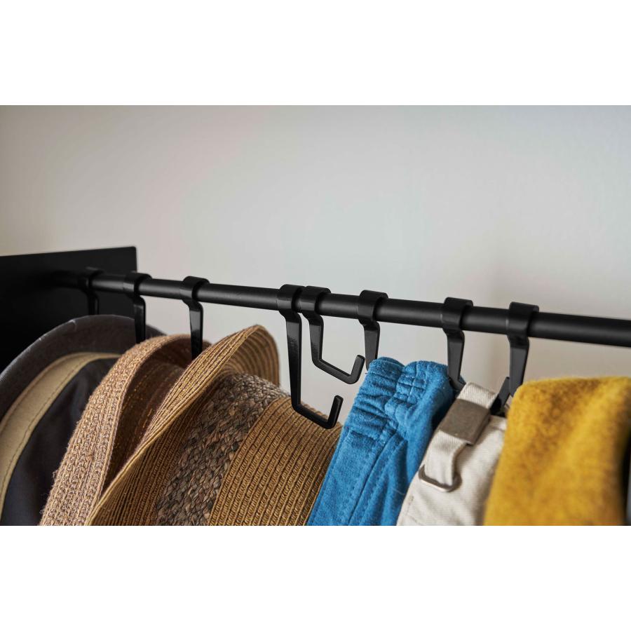 帽子収納アイデア 正規品 TOWER タワー 帽子収納スタンド 伸縮可能 フック 複数個 おしゃれ シンプル 帽子掛け 帽子フック 山崎実業 ブラック | tower | 08