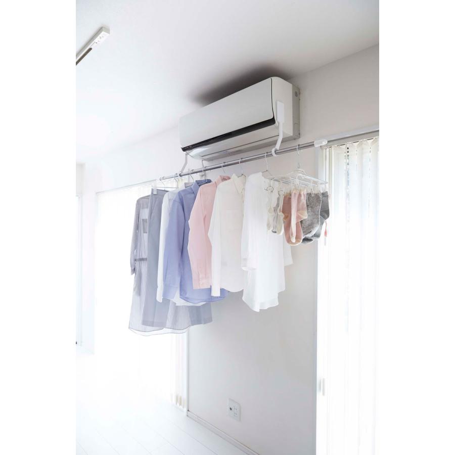 物干し竿ホルダー 正規品 TOWER タワー フィルムフックエアコン室内物干しポールホルダー ポールホルダー 室内物干し 室内干し 山崎実業 ホワイト | tower | 04