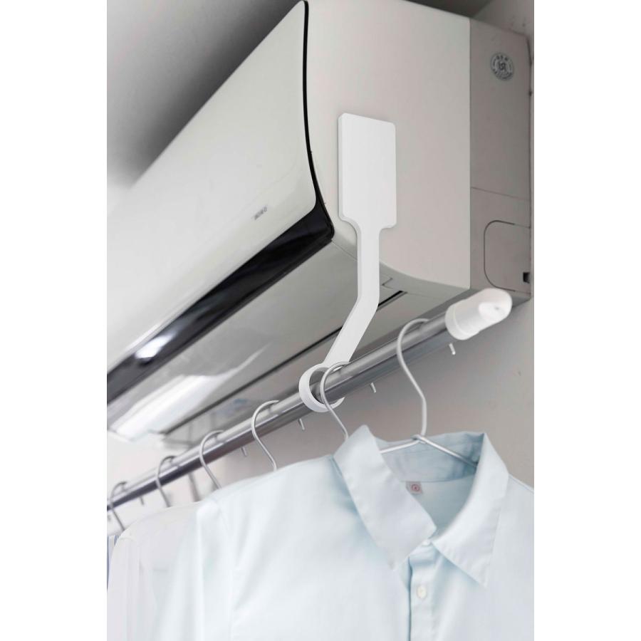 物干し竿ホルダー 正規品 TOWER タワー フィルムフックエアコン室内物干しポールホルダー ポールホルダー 室内物干し 室内干し 山崎実業 ホワイト | tower | 05