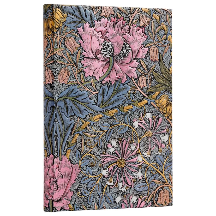ノートブック paperblanks ペーパーブランクス MIDI ハードカバー 罫線 イギリス 英国 取扱店 芸術 アート 高級ノート 正規品 モリスのピンク・ハニーサックル | paperblanks | 01