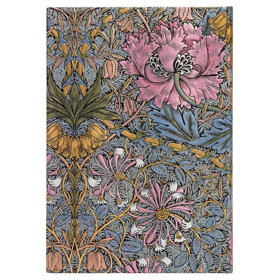 ノートブック paperblanks ペーパーブランクス MIDI ハードカバー 罫線 イギリス 英国 取扱店 芸術 アート 高級ノート 正規品 モリスのピンク・ハニーサックル | paperblanks | 02