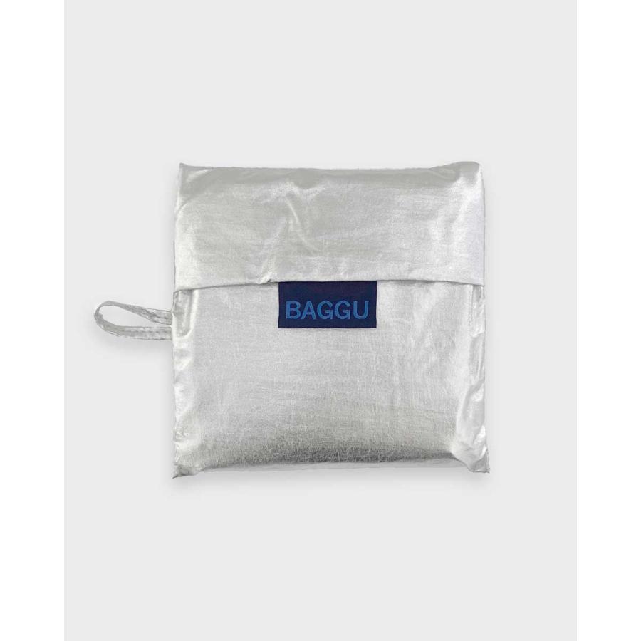 エコバッグ BAGGU バグゥ スタンダードバグゥ メタリック ポーチ付き レジ袋型エコバッグ 大きめ 折りたたみ バグー 正規品 シルバー | BAGGU | 02