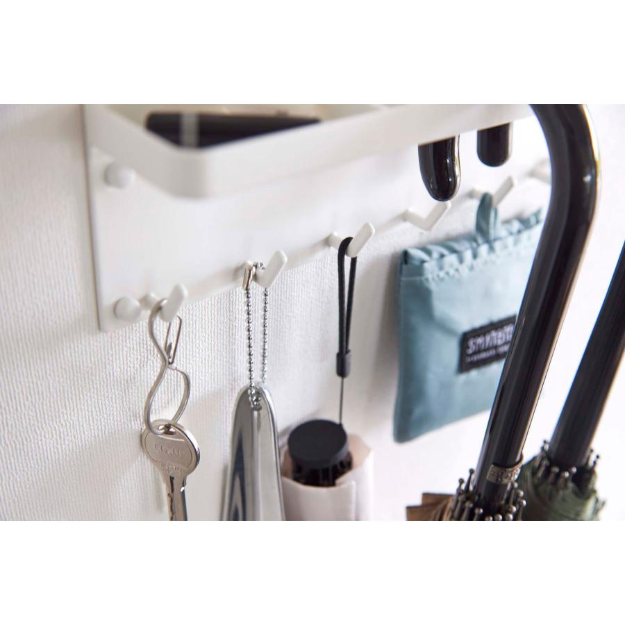 傘立て 正規品 TOWER タワー 石こうボード壁対応 トレー付きアンブレラホルダー 簡単取り付け 玄関収納 フック 小物入れ 傘たて 傘スタンド 山崎実業 ホワイト | tower | 07