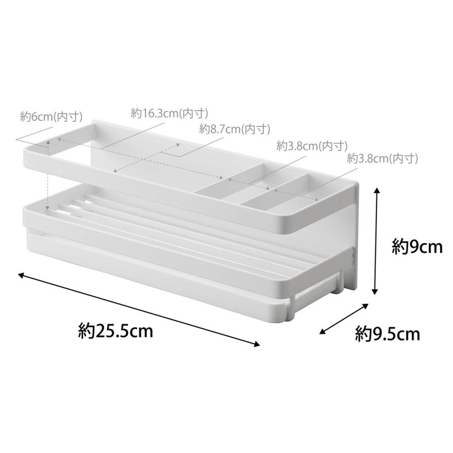 シンク周り収納 正規品 tower タワー マグネットスポンジ＆ディスペンサーラック トレー付き スポンジホルダー キッチン洗剤ホルダー 山崎実業 ホワイト｜cdf｜11