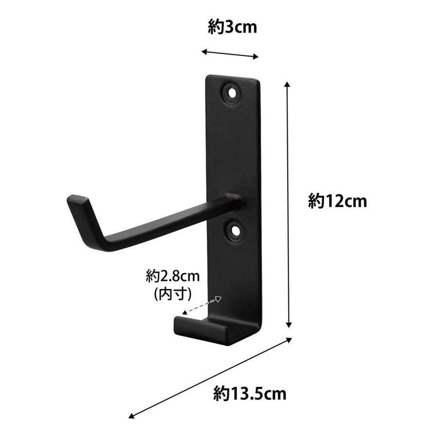 ヨガマットラック 正規品 tower タワー 石こうボード壁対応ウォールヨガマットハンガー フック付き 石膏ボード対応 壁掛け 壁付け 収納ラック 山崎実業 ブラック | tower | 08