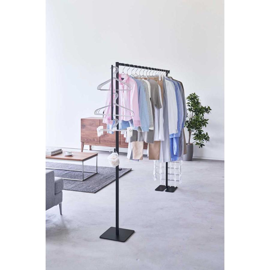 室内干し 正規品 tower タワー 折り畳み室内物干し 折りたたみ 収納 コンパクト スリム フック 室内物干し 山崎実業 ブラック | tower | 02