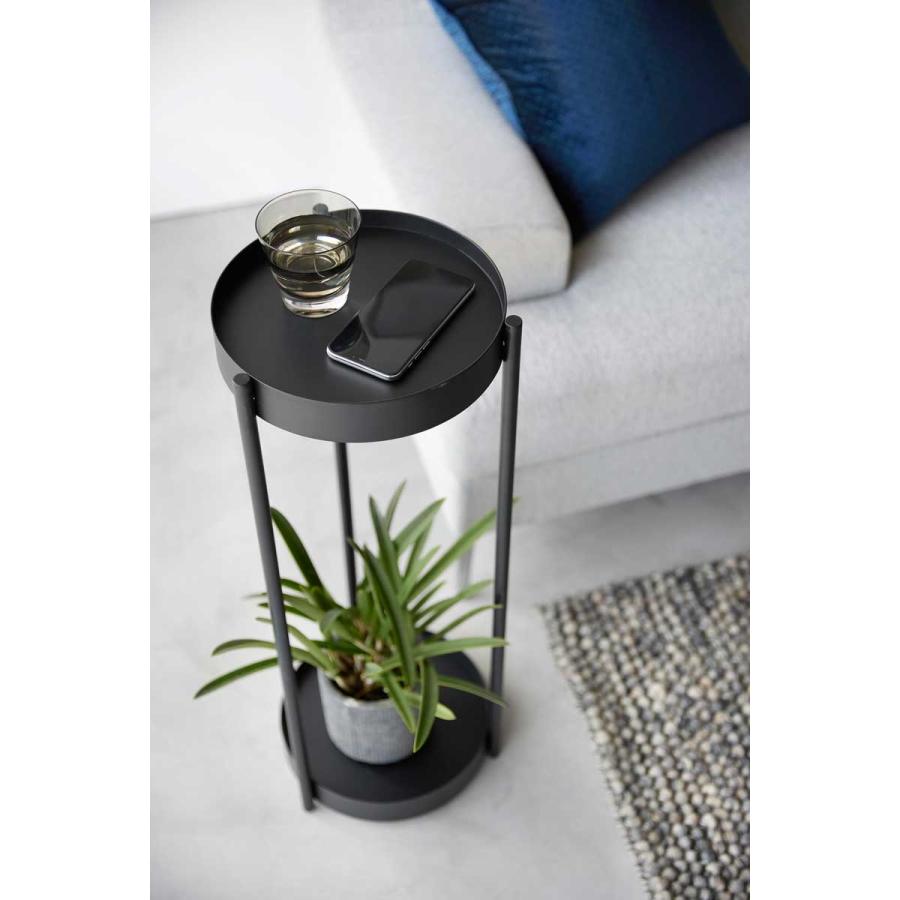 プランタースタンド tower タワー キャスター付きプランタースタンド 2段 スリム コンパクト 観葉植物 園芸 フラワースタンド ガーデンラック 山崎実業 ブラック | tower | 04