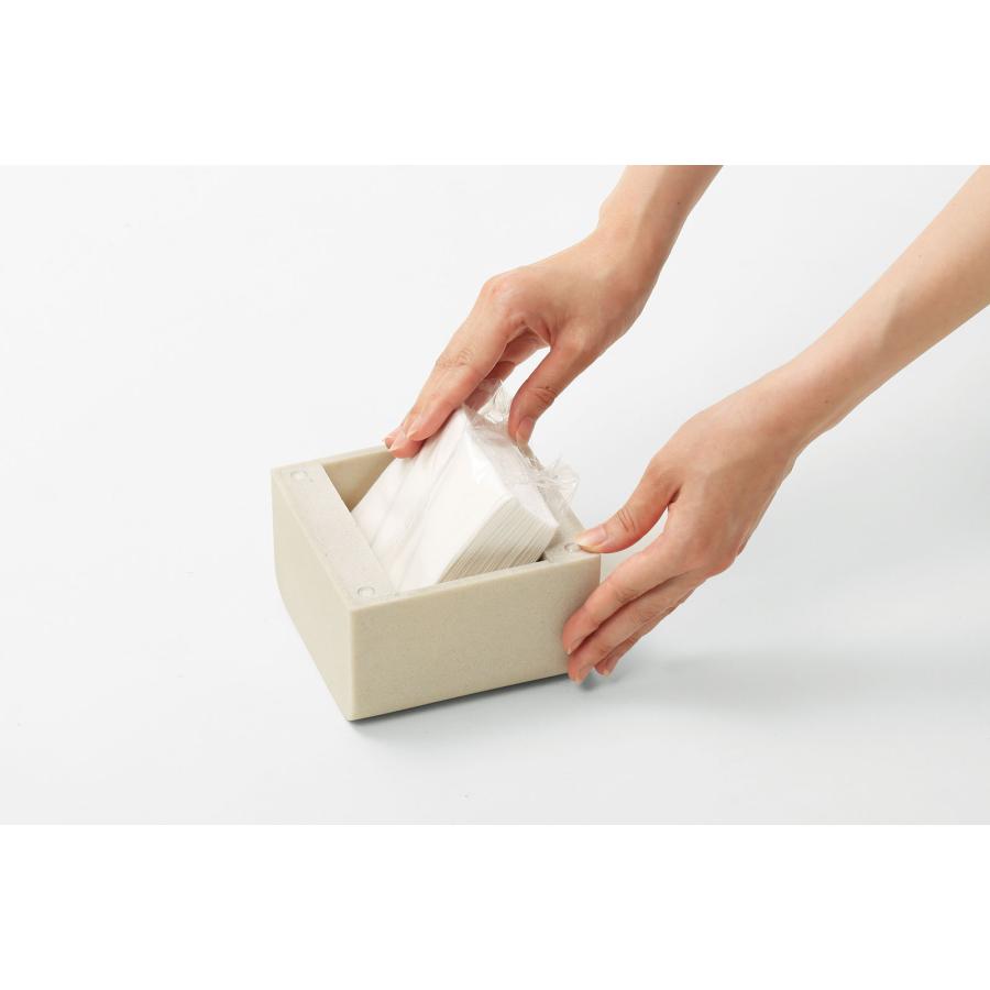 【在庫処分】ハーフティッシュケース ideaco イデアコ ティッシュケース エスピーハーフ ハーフティッシュボックス ハーフサイズ ストーンサンドホワイト |  | 07