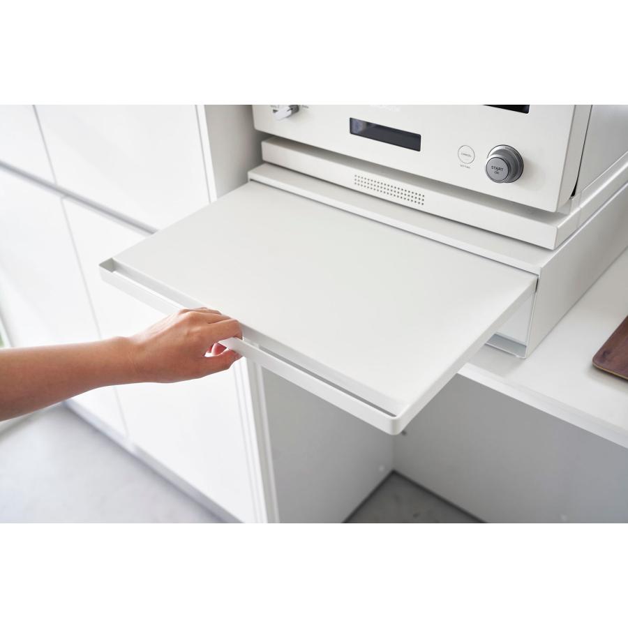 調味料ラック tower タワー 2way ツーウェイ キッチン家電下引き出し＆スライドテーブル 一時置き 調理台 レンジ下 スパイスラック 山崎実業 ホワイト | tower | 06