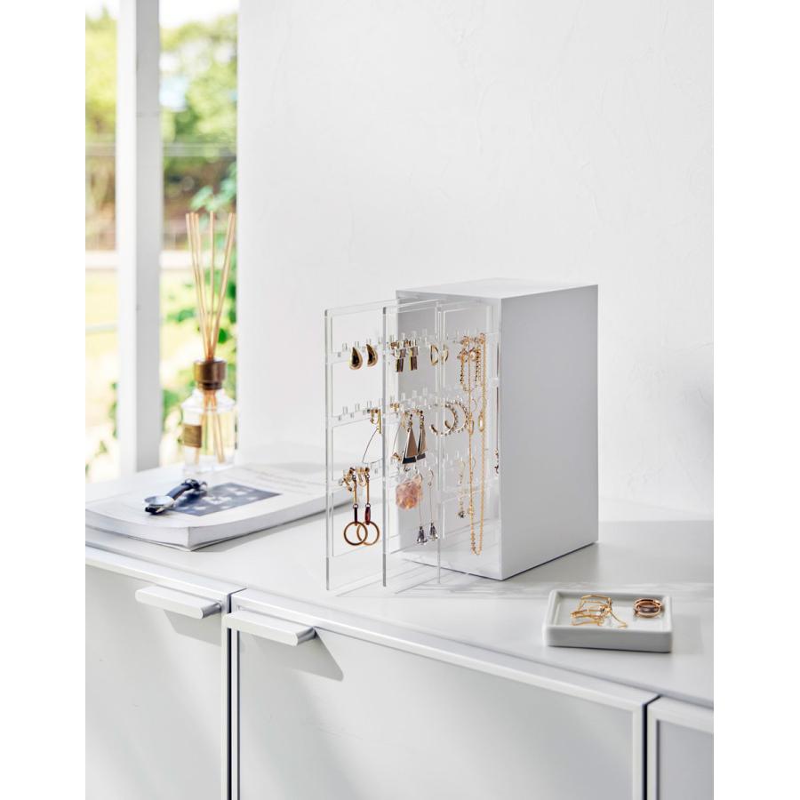 アクセサリー収納 tower タワー スライド式ピアス＆アクセサリーホルダー 3連 スライド ピアス ネックレス アクセサリーボックス 山崎実業 ホワイト | tower | 02