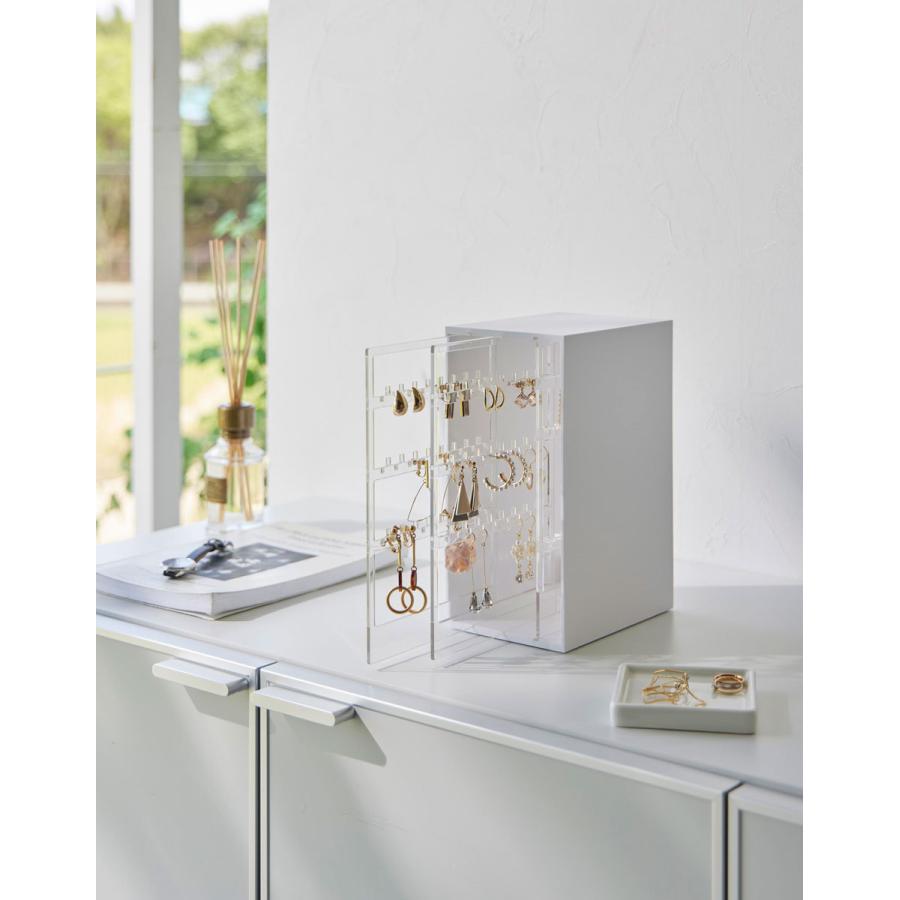 アクセサリー収納 tower タワー スライド式ピアス＆アクセサリーホルダー 3連 スライド ピアス ネックレス アクセサリーボックス 山崎実業 ホワイト | tower | 03