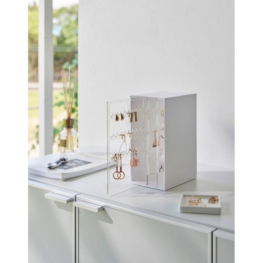 アクセサリー収納 tower タワー スライド式ピアス＆アクセサリーホルダー 3連 スライド ピアス ネックレス アクセサリーボックス 山崎実業 ホワイト | tower | 04