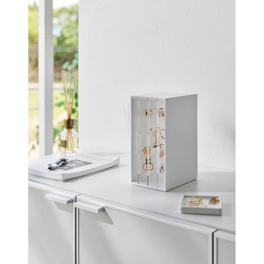 アクセサリー収納 tower タワー スライド式ピアス＆アクセサリーホルダー 3連 スライド ピアス ネックレス アクセサリーボックス 山崎実業 ホワイト | tower | 05