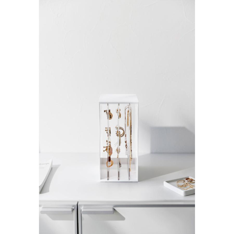 アクセサリー収納 tower タワー スライド式ピアス＆アクセサリーホルダー 3連 スライド ピアス ネックレス アクセサリーボックス 山崎実業 ホワイト | tower | 06