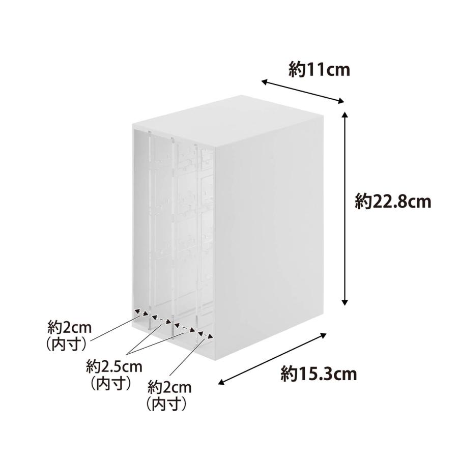 アクセサリー収納 tower タワー スライド式ピアス＆アクセサリーホルダー 3連 スライド ピアス ネックレス アクセサリーボックス 山崎実業 ホワイト | tower | 08