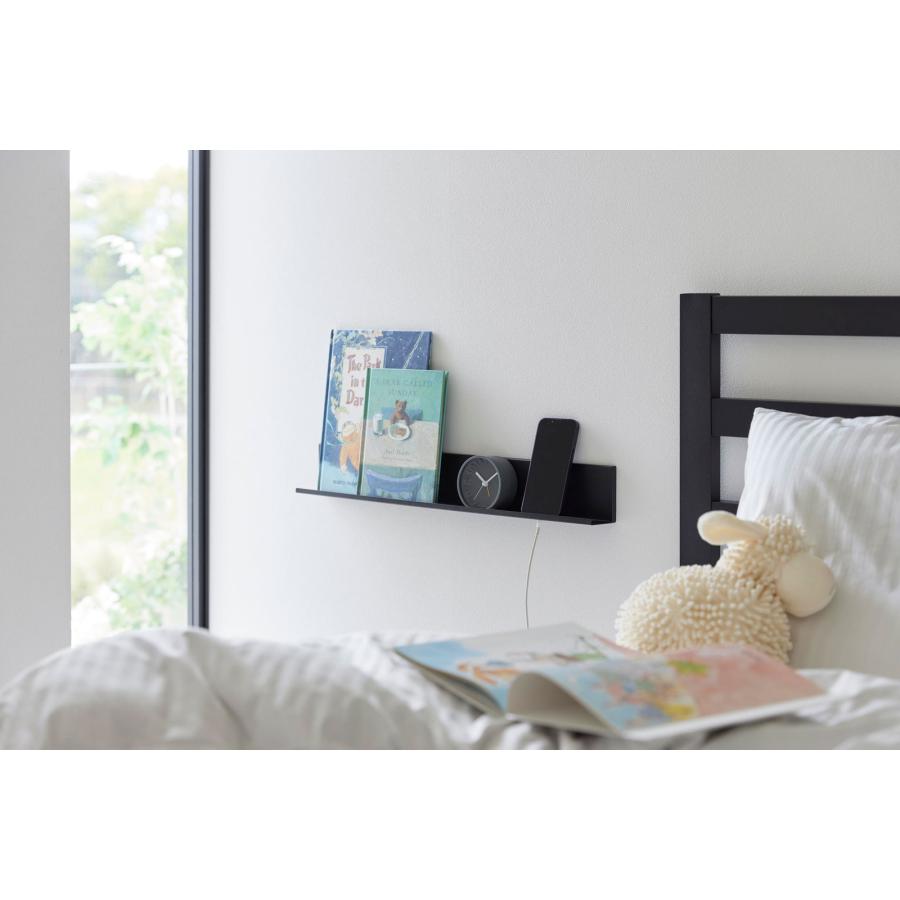 壁面収納 tower タワー 石こうボード壁対応タブレット＆ブック棚 タブレットスタンド リモコンラック スリム 壁掛け 飾り棚 ディスプレイ棚 山崎実業 ブラック | tower | 04