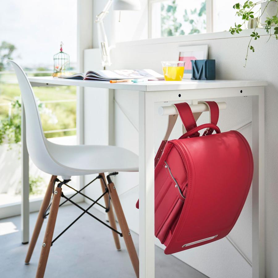 ランドセル収納 tower タワー デスク下ランドセル＆リュックハンガー 天板下 キッチンカウンター デスク下 壁付け ランドセルハンガー 山崎実業 ホワイト | tower