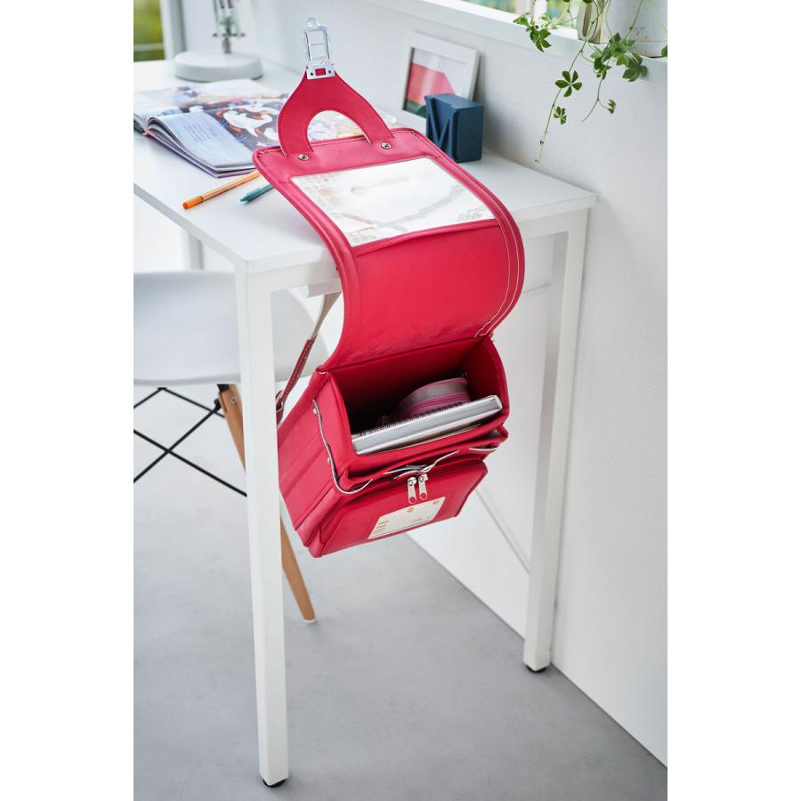 ランドセル収納 tower タワー デスク下ランドセル＆リュックハンガー 天板下 キッチンカウンター デスク下 壁付け ランドセルハンガー 山崎実業 ホワイト | tower | 06