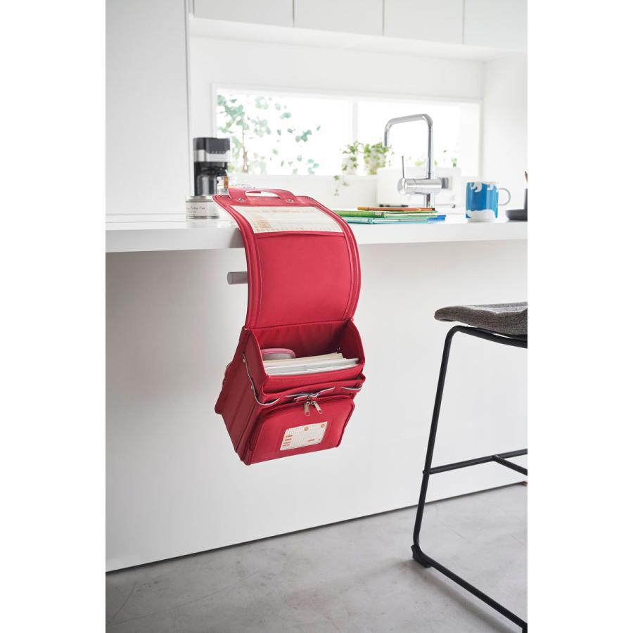 ランドセル収納 tower タワー デスク下ランドセル＆リュックハンガー 天板下 キッチンカウンター デスク下 壁付け ランドセルハンガー 山崎実業 ホワイト | tower | 07