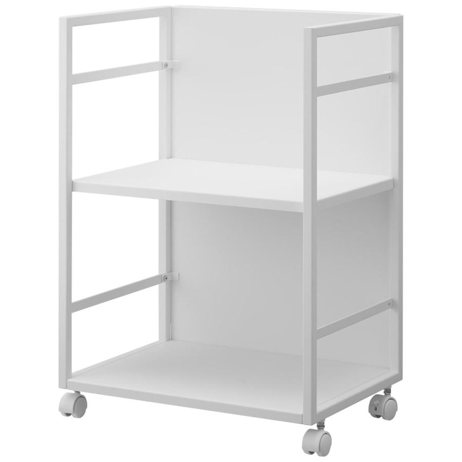 キャスター付きワゴン 正規品 tower タワー 目隠しワゴン 見た目スッキリ 2段 スチール製 キャスター キッチンワゴン 山崎実業 ホワイト | tower | 01