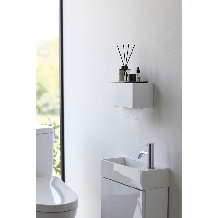 ペーパータオルホルダー tower タワー 石こうボード壁対応トレー付きペーパータオルディスペンサー 壁付け 壁掛け ペーパータオルケース 山崎実業 ホワイト | tower | 03