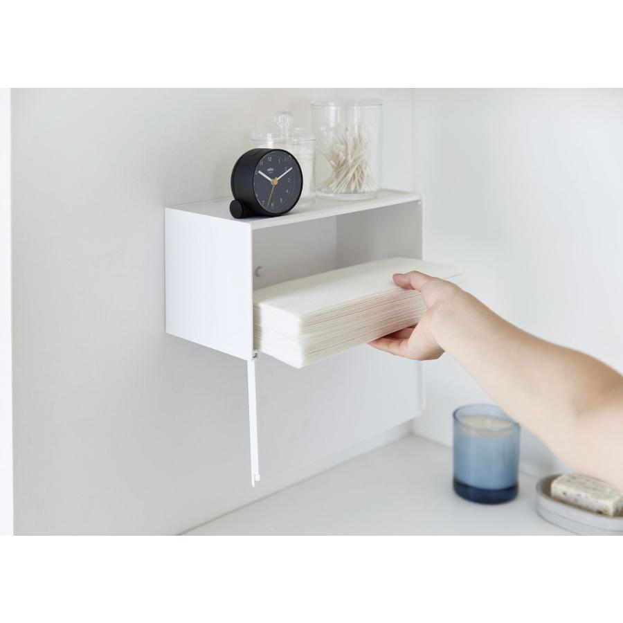 ペーパータオルホルダー tower タワー 石こうボード壁対応トレー付きペーパータオルディスペンサー 壁付け 壁掛け ペーパータオルケース 山崎実業 ホワイト | tower | 04