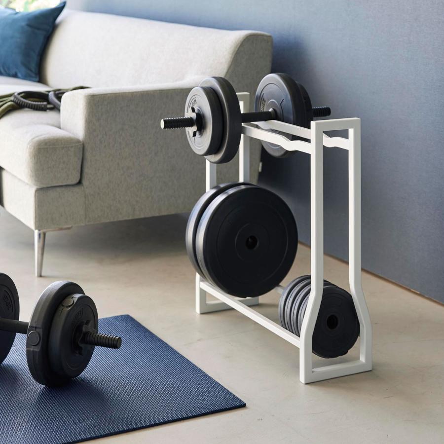 ダンベル収納ラック 正規品 tower タワー ダンベルラック 重量可変式ダンベル 腹筋ローラー フォームローラー 家庭用 山崎実業 ホワイト | tower