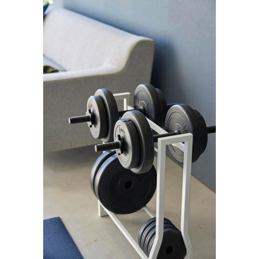 ダンベル収納ラック 正規品 tower タワー ダンベルラック 重量可変式ダンベル 腹筋ローラー フォームローラー 家庭用 山崎実業 ホワイト | tower | 04