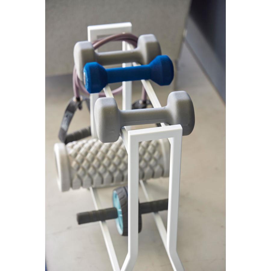 ダンベル収納ラック 正規品 tower タワー ダンベルラック 重量可変式ダンベル 腹筋ローラー フォームローラー 家庭用 山崎実業 ホワイト | tower | 06