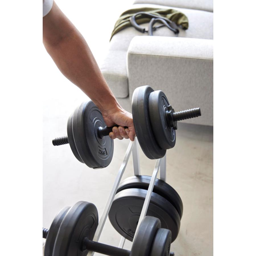 ダンベル収納ラック 正規品 tower タワー ダンベルラック 重量可変式ダンベル 腹筋ローラー フォームローラー 家庭用 山崎実業 ホワイト | tower | 07