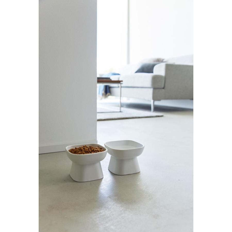 ペットフードボウル nooks ヌークス 食べやすい高さ陶器ペットフードボウル 犬猫用 陶器製 食洗機対応 ペット用品 山崎実業 正規品 ホワイト | 山崎実業 | 05