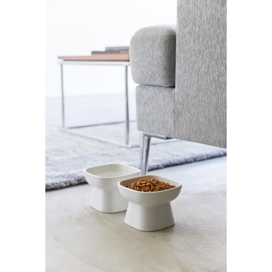 ペットフードボウル nooks ヌークス 食べやすい高さ陶器ペットフードボウル 犬猫用 陶器製 食洗機対応 ペット用品 山崎実業 正規品 ホワイト | 山崎実業 | 06