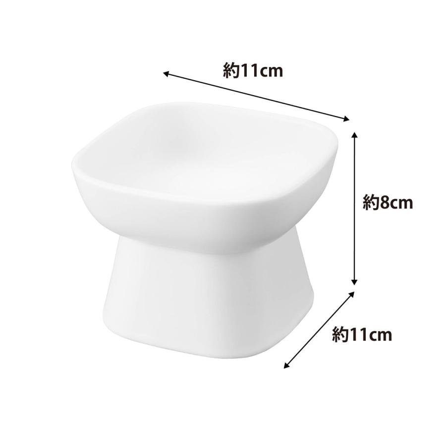 ペットフードボウル nooks ヌークス 食べやすい高さ陶器ペットフードボウル 犬猫用 陶器製 食洗機対応 ペット用品 山崎実業 正規品 ホワイト | 山崎実業 | 08