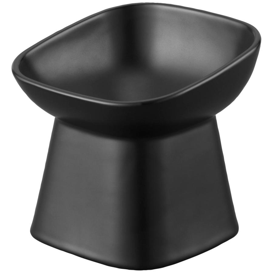 ペットフードボウル nooks ヌークス 食べやすい高さ陶器ペットフードボウル 斜めトール 犬猫用 陶器製 食洗機対応 ペット用品 山崎実業 正規品 ブラック | 山崎実業 | 01