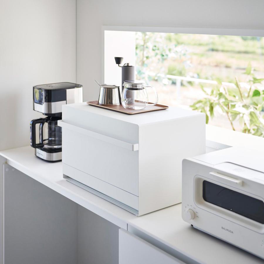 ブレッドケース 正規品 tower タワー ブレッドケース 引き出し型 2段 白 黒 おしゃれ 大容量 大型 ブレッドボックス 山崎実業 ホワイト | tower