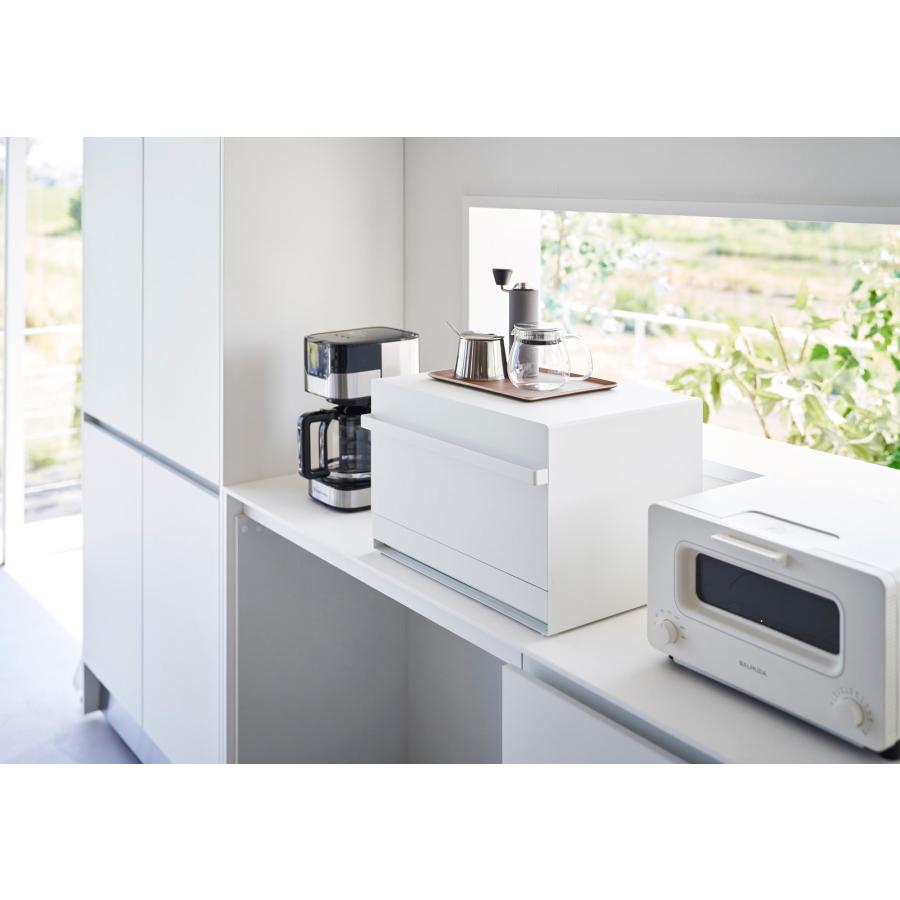 ブレッドケース 正規品 tower タワー ブレッドケース 引き出し型 2段 白 黒 おしゃれ 大容量 大型 ブレッドボックス 山崎実業 ホワイト | tower | 02