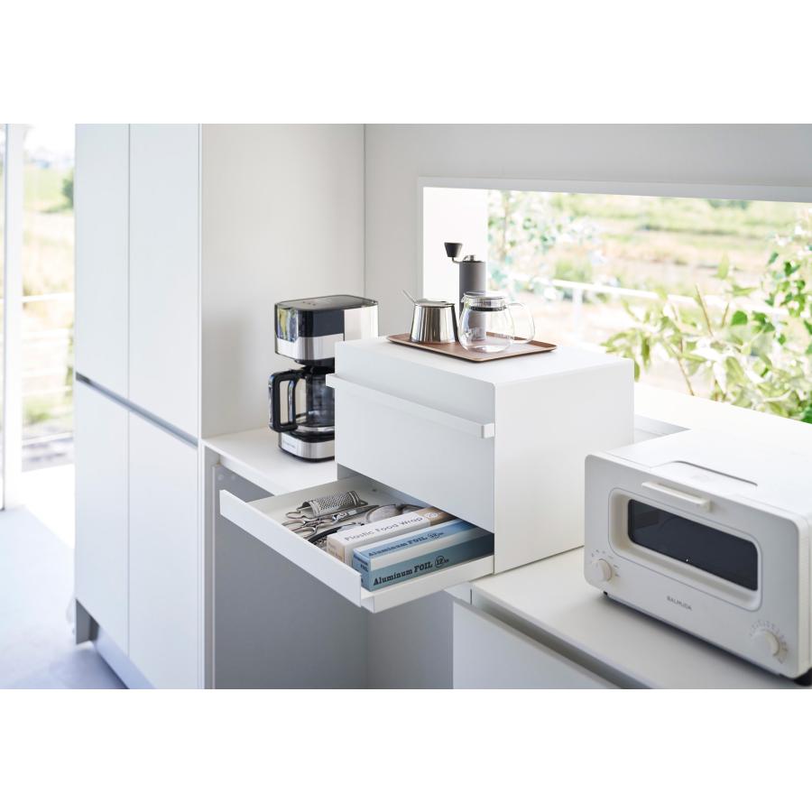 ブレッドケース 正規品 tower タワー ブレッドケース 引き出し型 2段 白 黒 おしゃれ 大容量 大型 ブレッドボックス 山崎実業 ホワイト | tower | 04