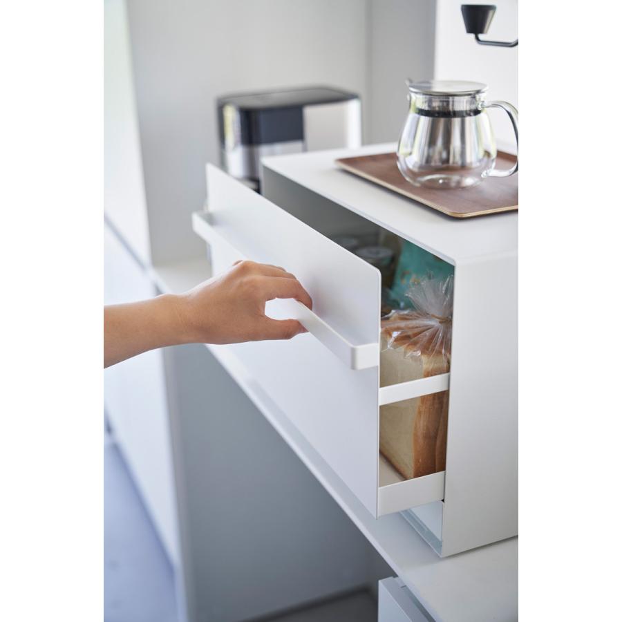 ブレッドケース 正規品 tower タワー ブレッドケース 引き出し型 2段 白 黒 おしゃれ 大容量 大型 ブレッドボックス 山崎実業 ホワイト | tower | 06